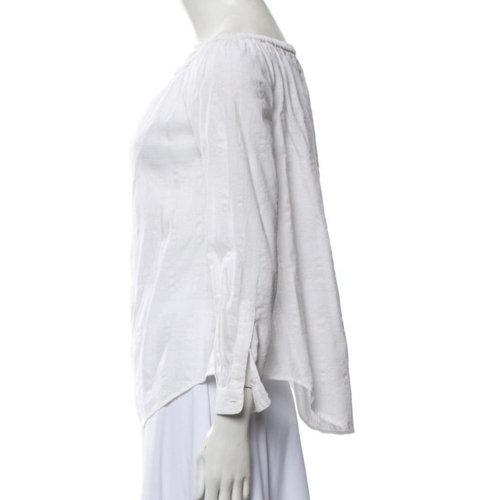 Rag & Bone Off The Shoulder Cotton Blouse in White - Picture 12 of 13